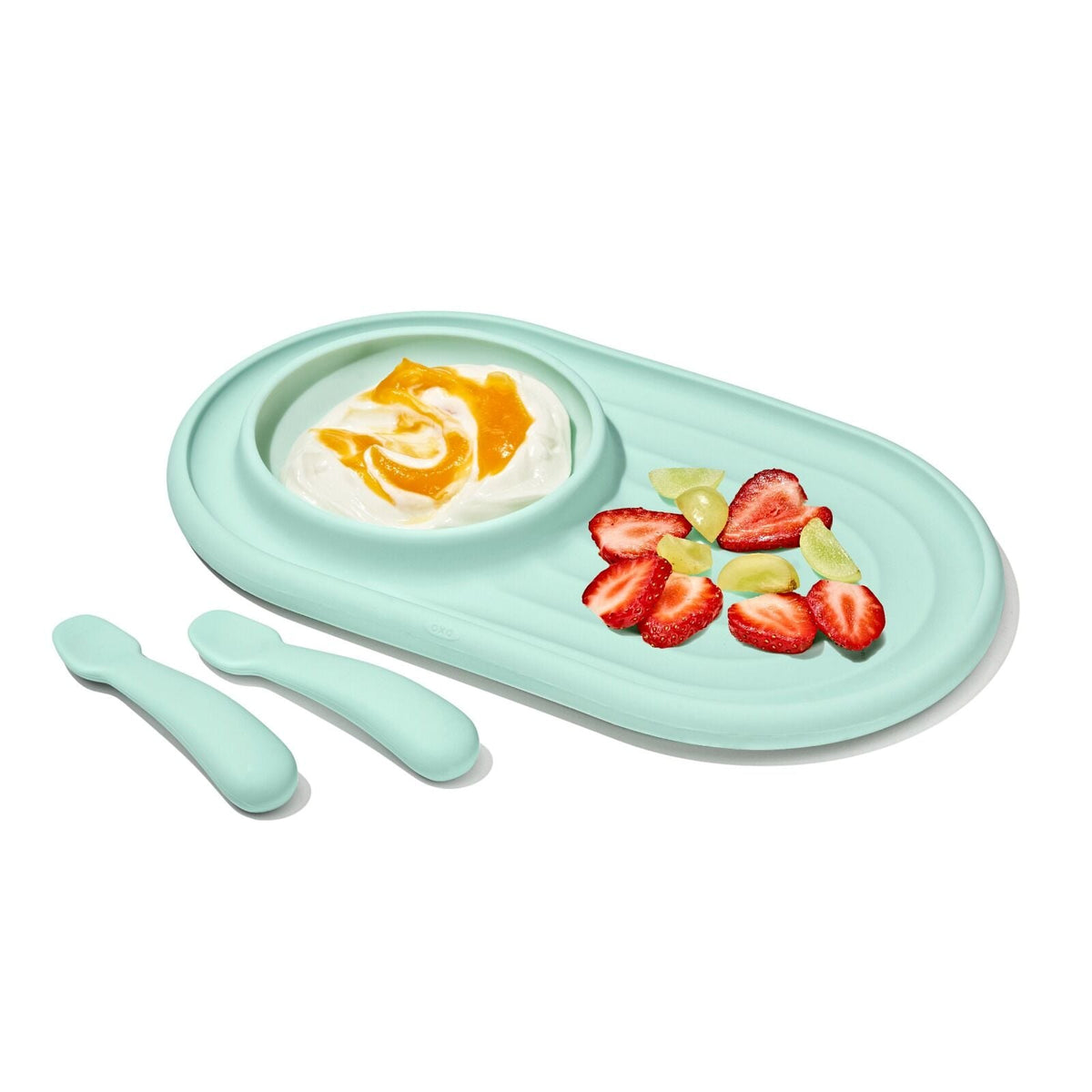 textured-suction-plate-and-spoons-set-3-piece-j6 tot_61177400_developmental-plate-2-spoon-set-opal_apdp_00_main.jpeg